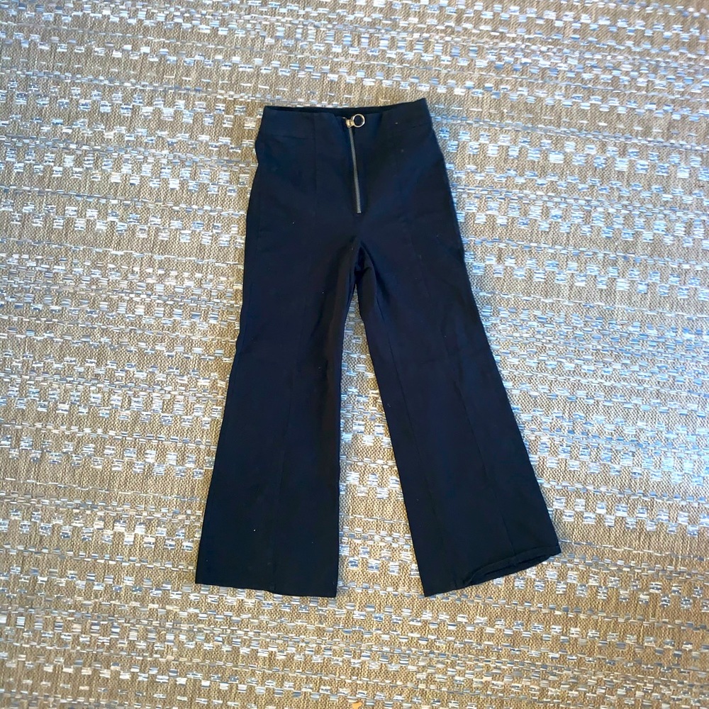 Black high rise flared pants